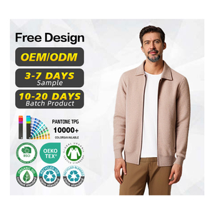 Kaşmir ceket Zip Up hırka fermuar kaşmir hırka Turn Down yaka erkek kazak