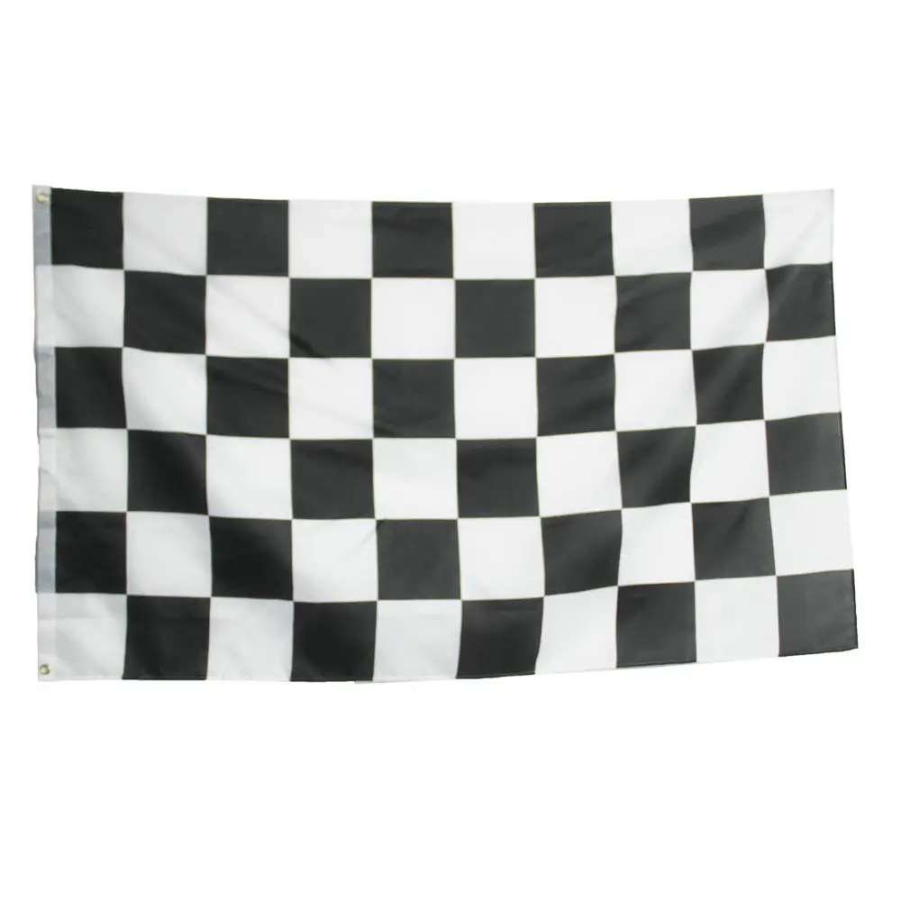 De Blanco y Negro bandera a cuadros para carrera de coches de carreras de bandera