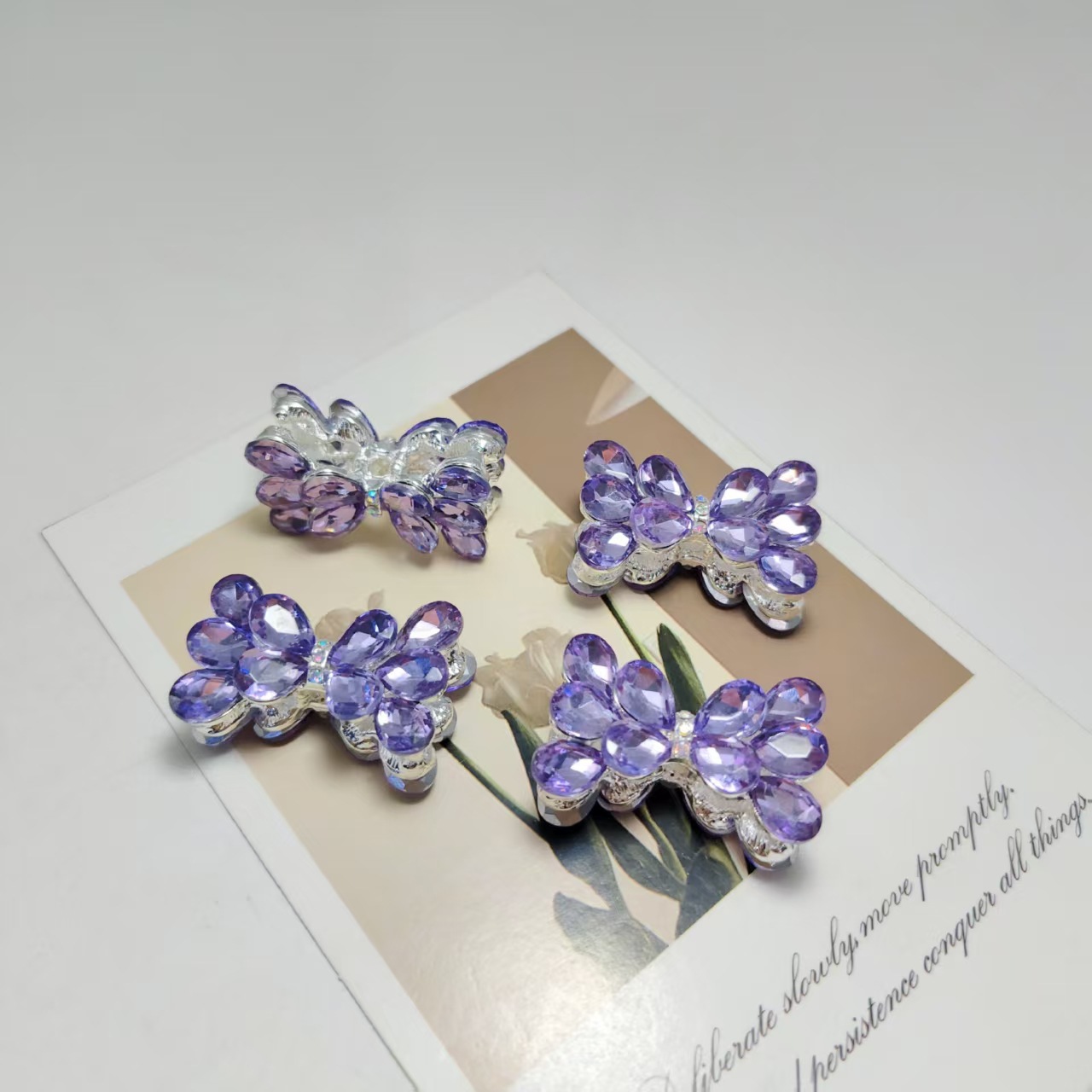 Silver-plated - translucent purple diamond