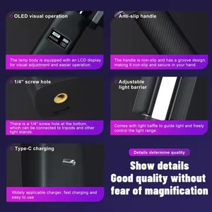 RSL-01 2500k-9000k RGB LED Video işığı değnek Vlog canlı akışı fotoğrafçılığı için taşınabilir el aydınlatma - Product Image 6