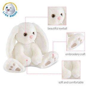 Bağlantı marka uzun kulak Bunny yumuşak oyuncaklar paskalya günü hediyeleri karikatür süblimasyon adı peluş paskalya tavşanı oyuncaklar