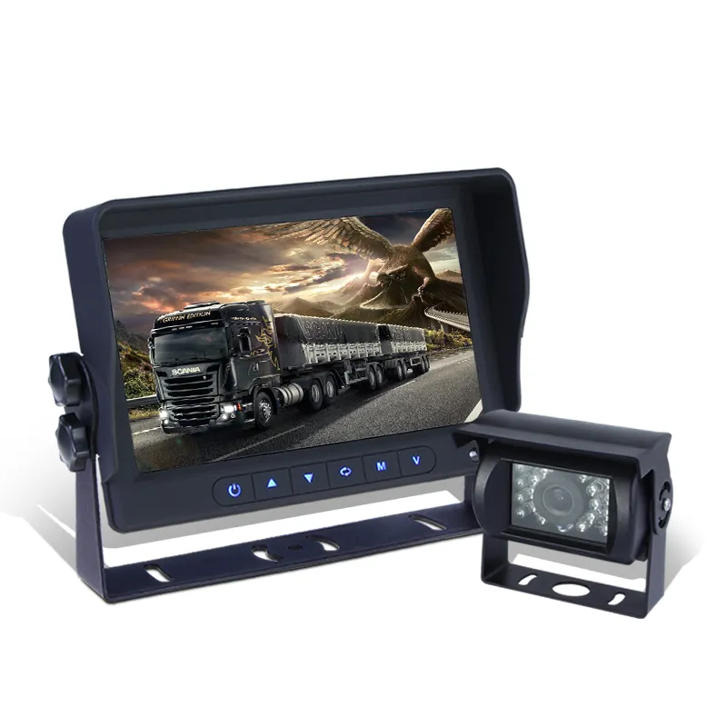 Yeni varış 7 inç AHD 1080P monitörlü kamera kablolu sistem otobüs kamyon için dijital ekran araba dikiz sistemi, ağır iş makinesi