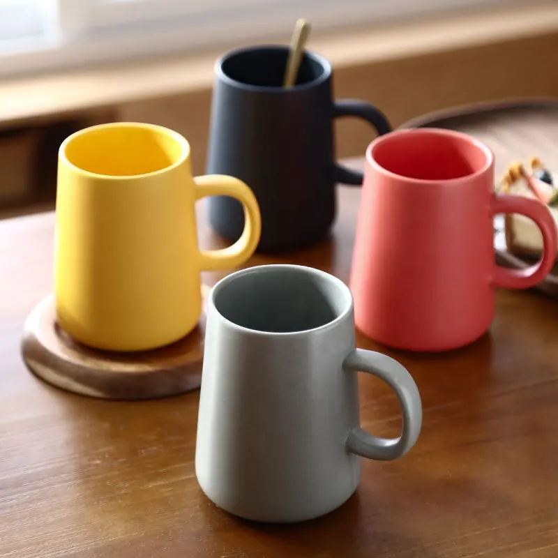 TAOXIN grande tasse à café en céramique multicolore, lavable au micro-ondes et au lave-vaisselle 15 oz Semi-mat