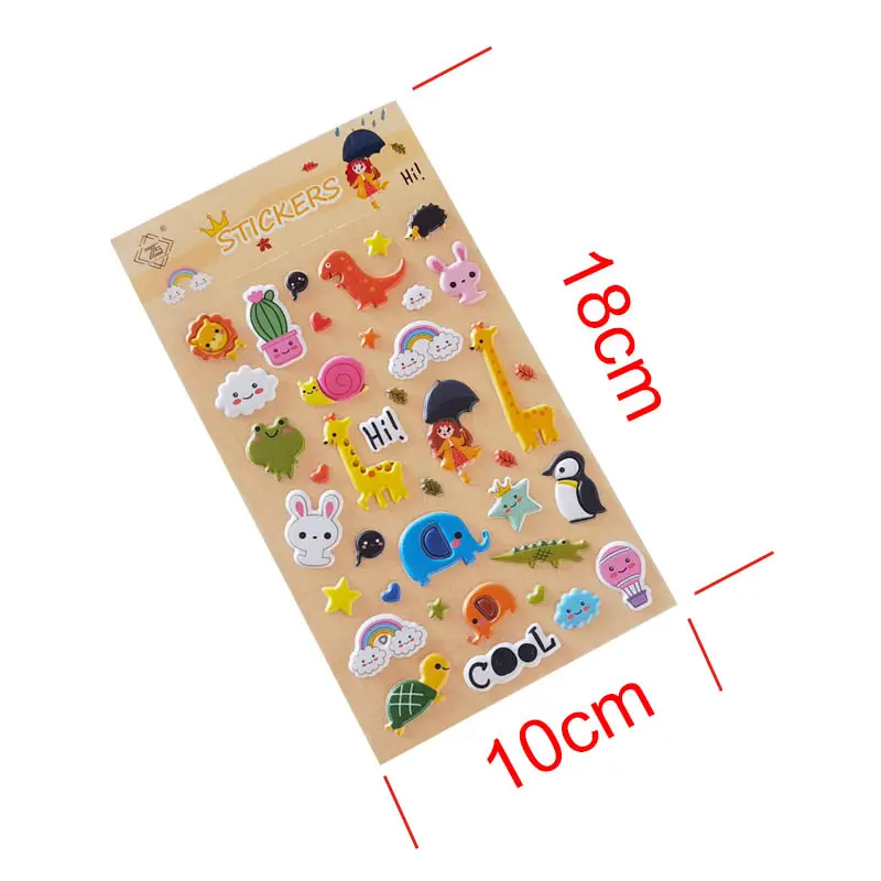 Atacado Cute Cartoon Decorativo 3D Bubble Sticker Puffy Adesivos Para Crianças