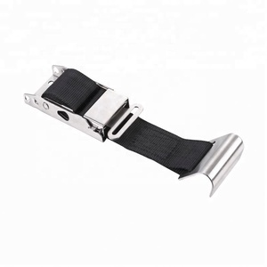 Có thể điều chỉnh thép không gỉ Rèm bên lashing dây đeo cho van xe tải rachet Tie xuống với trung tâm khóa và móc - Product Image 3