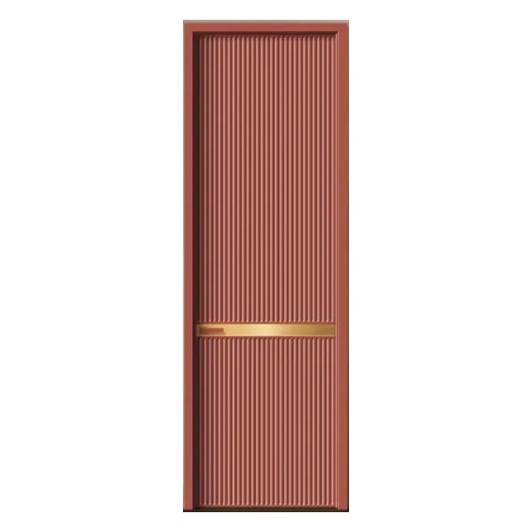 Precio de fábrica elegante puerta interior de madera maciza pintada en rojo para casas