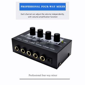 Clavax CLMC-MU400 4 Channel Metal Mono <strong>Input</strong> and <strong>Output</strong> <strong>Line</strong> Mixer for Keyboard Guitar Before Mixer Console with Power Adapter - Product Image 3