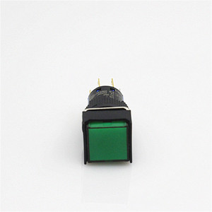 16mm Kunststoff-Druckknopf schalter Anzeige lampe Momentan quadratisch Mit 220V grüner LED-Lampe 8-polig