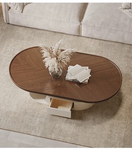 Modern Marble Stone Unique Telescopic Coffee <strong>Tables</strong> <strong>Nesting</strong> TV Cabinet Rustic Wooden Large <strong>Rectangular</strong> Furniture for Living Room - Product Image 5