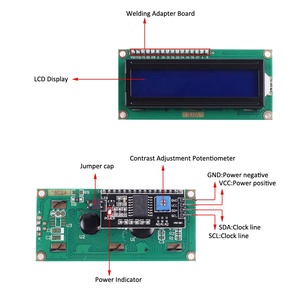 LCD1602A Adapter platine IIC/I2C-Schnittstelle 1602 LCD-Modul mit Software-Steuerung mit Hintergrund beleuchtung