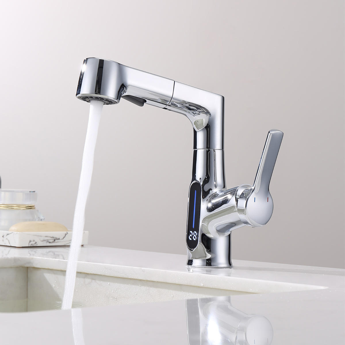 Pantalla digital cromada