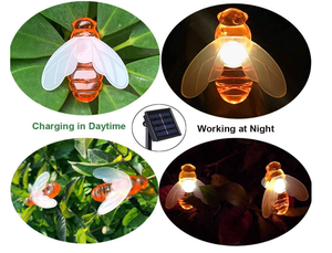 2023 Beliebte batterie betriebene LED Solar Lampe <span class=keywords><strong>String</strong></span> Fairy Honey Bee <span class=keywords><strong>Light</strong></span>