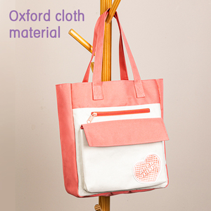 Deli BA174 Purple Orange Heart-shaped <strong>Tutorial</strong> Bag Large-capacity Portable Handbag <strong>Canvas</strong> Bag for Students 48pcs Per Carton Set - Product Image 3