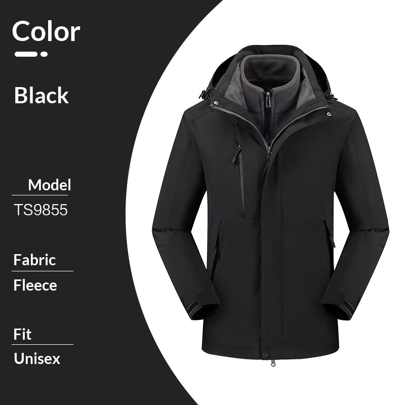 Polaire trois-en-un noire Ts9855