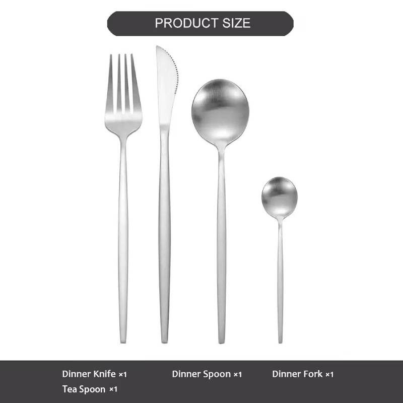 Set da 4 pezzi argento opaco