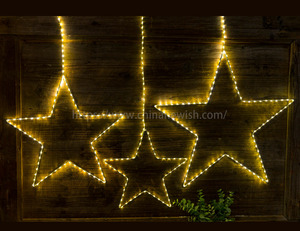 Newish-Cadena de alambre de cobre led con temporizador, funciona con pilas, 3 tamaños, forma de estrella, ráfaga de estrellas - Product Image 1