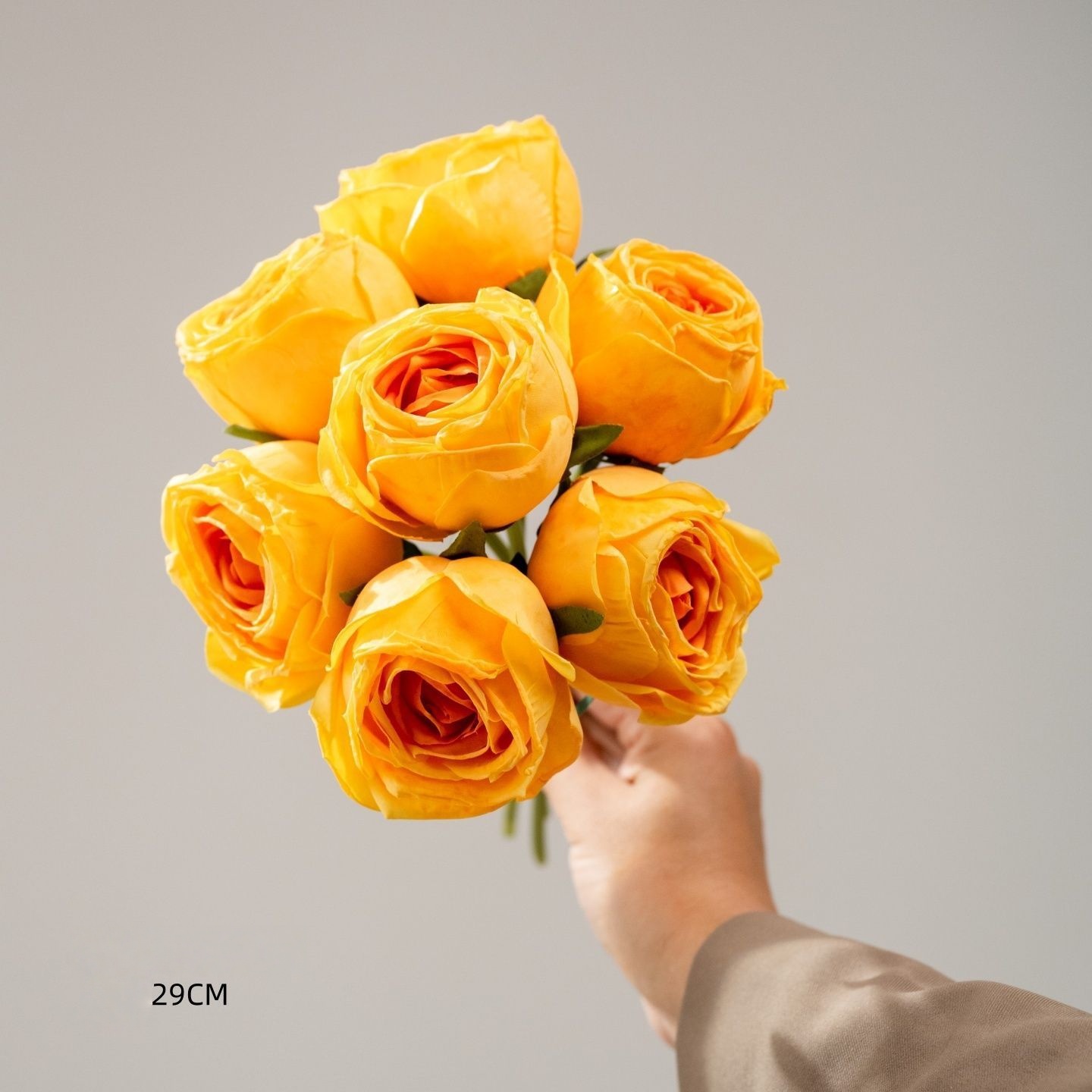 7 roses diamant à bordure rôtie jaune