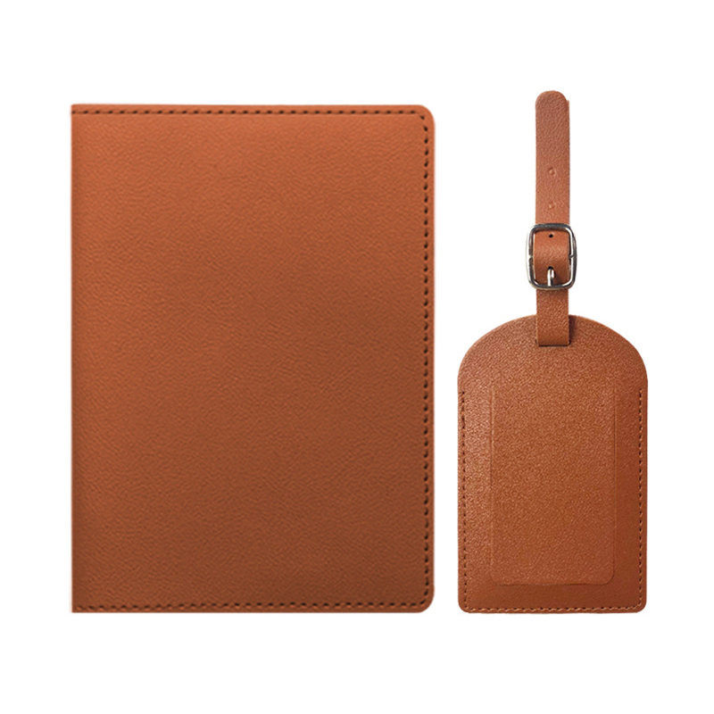 marron (couverture de passeport + étiquette de bagage)