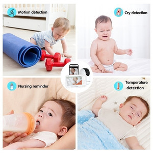 Tuya WiFi bebek izleme monitörü 5 inç HD App kontrolü kablosuz iki yönlü ses Babyphone VOX modu gece görüş Video kayıt bebek kamerası - Product Image 4