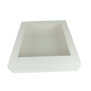 White Cardboard Treat <strong>Box</strong> Flat Packed Drawer <strong>Box</strong> <strong>Display</strong> <strong>Window</strong> <strong>Rectangle</strong> Gift <strong>Box</strong> with clear Lid - Product Image 6