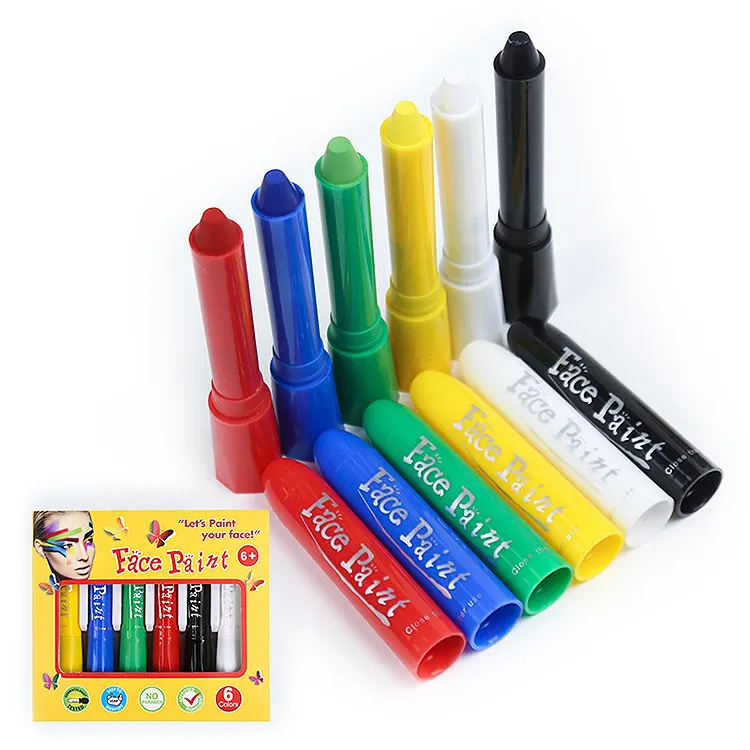 Hot selling Glow In Dark Uv Neon Face Paint Crayon Sports fan Body Painting Pen Stick For Kids