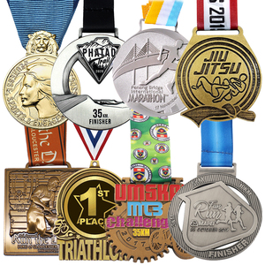 Manufacture Personalised Custom Metal Rhinestones Irish pink <strong>Finalist</strong> Award Medallas No Minimum Order Dance Medals with Ribbon