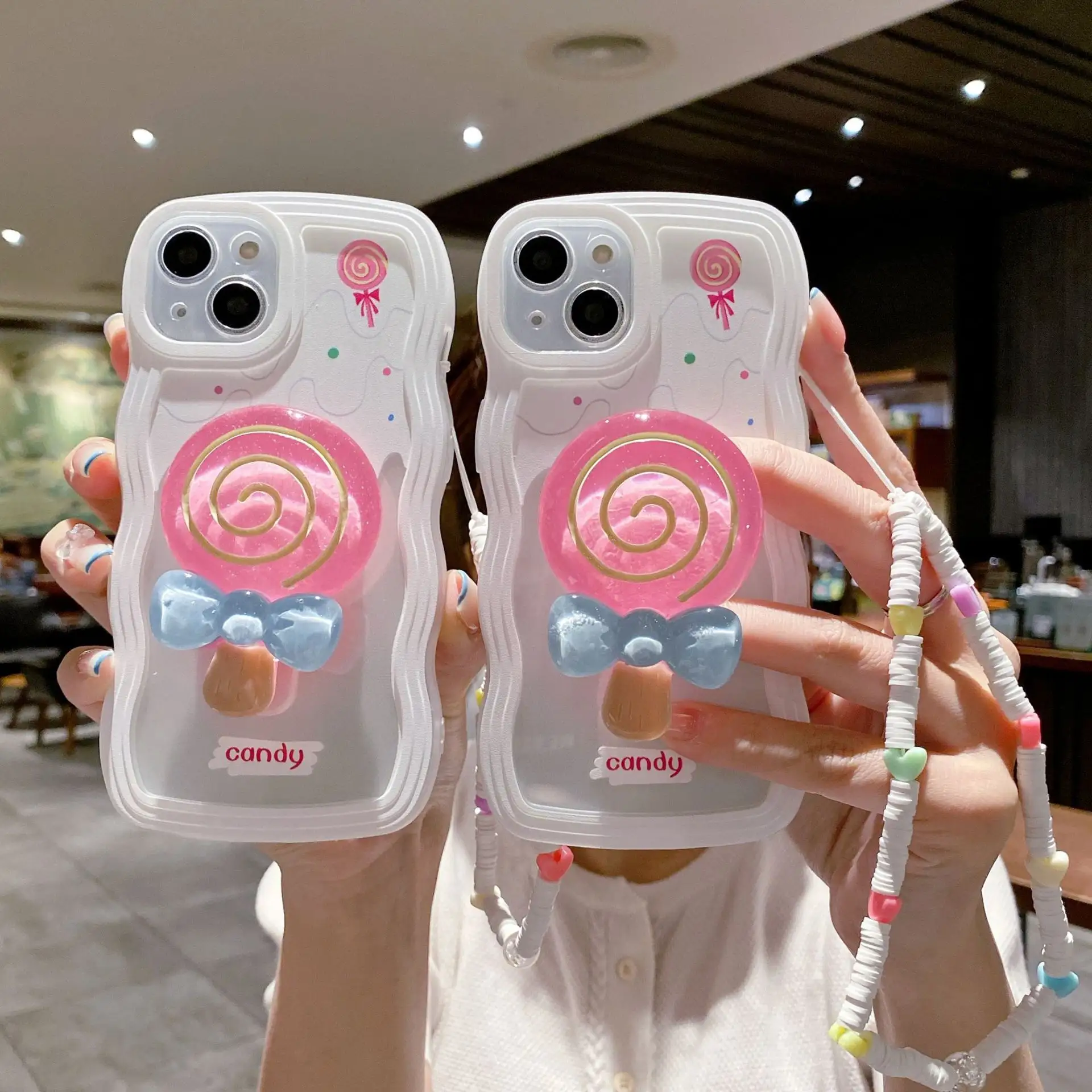 Fashion Hot Selling for iPhone case Pattern Design Pretty Cute Girly Phone Cases Cover+phone socket for iPhone 14 13 Pro Max