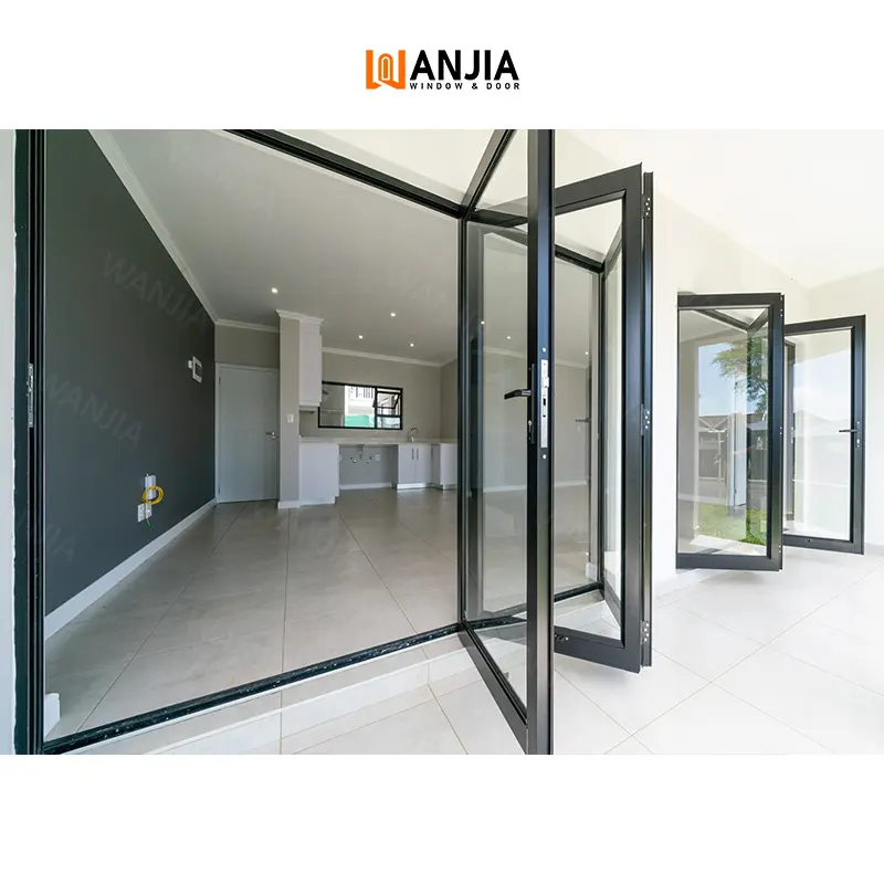 Wanjia Accordeon Deuren Ontwerp Patio Bifold Deur Aluminium Vouwdeuren