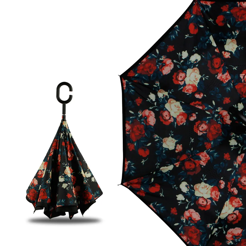 Personnalisé 3D imprimé anti-uv motif parapluie inversé pour voiture facile à sécher