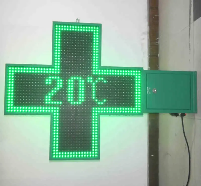 Led display /80cm led farmácia cruz sinal/led cruz farmácia