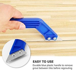 Blue Color <strong>Tile</strong> Grout Cleaning Grout <strong>Removal</strong> Tool Angled Grout Cleaner Hand Saw with Alloy Sand Blades - Product Image 4