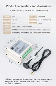 ワイヤレスRFリモコンスイッチ433MHz AC 220V 8CH z波ワイヤレススイッチキットワイヤレスライトスイッチ - Product Image 6