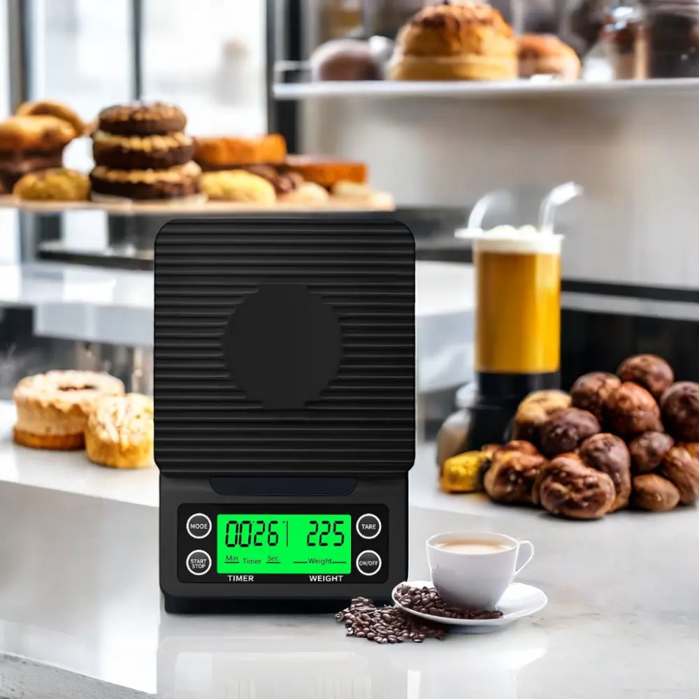 Mini bilancia da cucina ad alta precisione con funzione di tara retroilluminazione LCD schermo e Timer per uso domestico del caffè