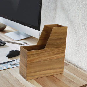 Bruin Hout Desktop Organizer Voor Thuiskantoor Voor Het Archiveren Van Brieven Boeken & Tijdschriften Mailopslag & Woonkamer Gebruik - Product Image 4