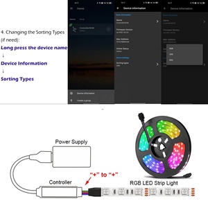 Контроллер для светодиодной ленты USB5V, музыкальный мини-контроллер RGB синий + зубчатый совместимый с RGB лентой, 12 В, 24 В постоянного тока, умное управление через приложение - Product Image 4
