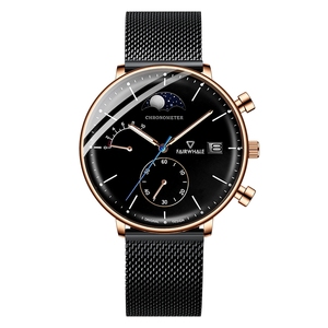 Quarzuhr für Mann Multifunktions-Mondphasen-Chronograph Auto Date Japan Movement Watch