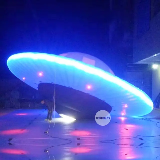 Mega Advertising Event LED Aufblasbarer Saturn UFO Fliegender Untertassen ballon