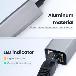 Tipo C a RJ45 adattatore Ethernet 1000Mbps ad alta velocità per il computer portatile Router Ethernet Switch con Rj45 connettore USB C adattatore Hub - Product Image 2