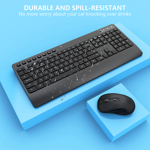 Teclado y ratón inalámbricos USB ergonómico de diseño personalizado, conjunto de teclado y ratón Bluetooth para ordenador de escritorio de España - Product Image 3