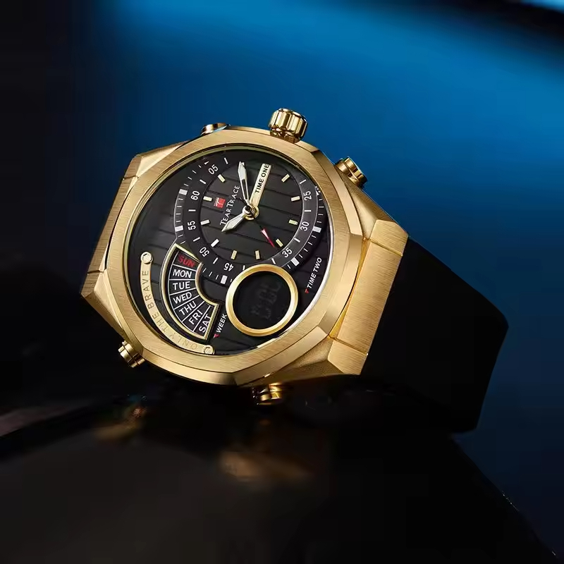 Gold shell black face black belt