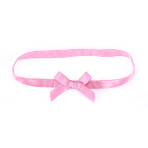 <strong>Custom</strong> Pink Polyester Ribbon Pre-Tied Floral Stretch <strong>Loop</strong> for Weddings <strong>Bows</strong> with <strong>Elastic</strong> and Small <strong>Bows</strong> in a Packing Box - Product Image 2