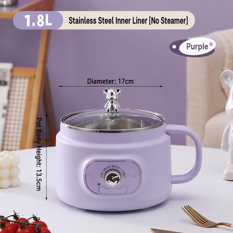 Purple/1.8L Single Pot(304 stainless steel inner)