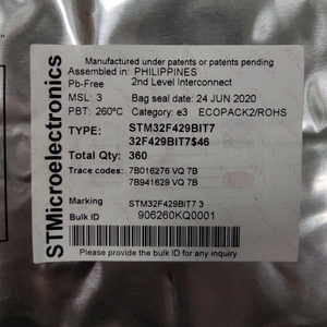 STM32F429BIT7 QFP-208 High-Performance MCU Cortex-M4 180MHz 2MB Flash 256KB <strong>SRAM</strong> QFP-208 Package - Product Image 1