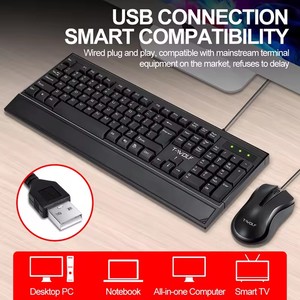 TF300 Optical USB Wired <strong>Keyboard</strong> and <strong>Mouse</strong> Combo for Gaming and <strong>Computer</strong> Desktop Business Office Work - Product Image 3