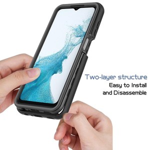 サムスンギャラクシーA235G 4G用3-in-1ハイブリッド電話ケースPETスクリーンプロテクター付き完全カバーTPUPC電話カバー