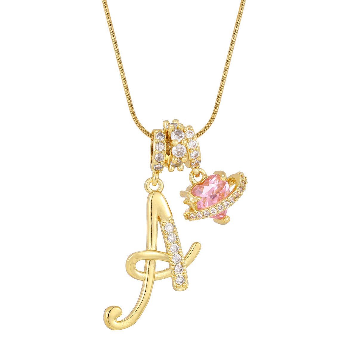 Gold a pendant-snake bone chain