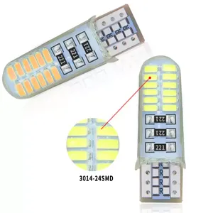 Yüksek güç geniş genişliği plaka işık T10 3014 24SMD Strobe silikon ışık sabit ışığı + flaş - Product Image 1