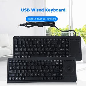 专业OEM有线USB 88键轨迹球键盘工业数控键盘触摸板键盘