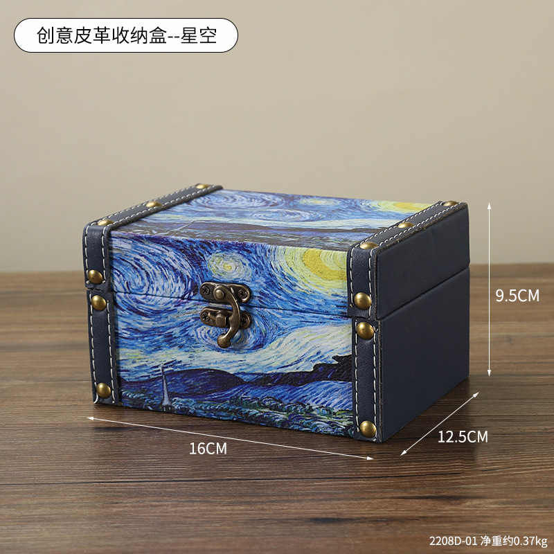 2208D-01-18 PU Leather Storage Box - Starry Sky