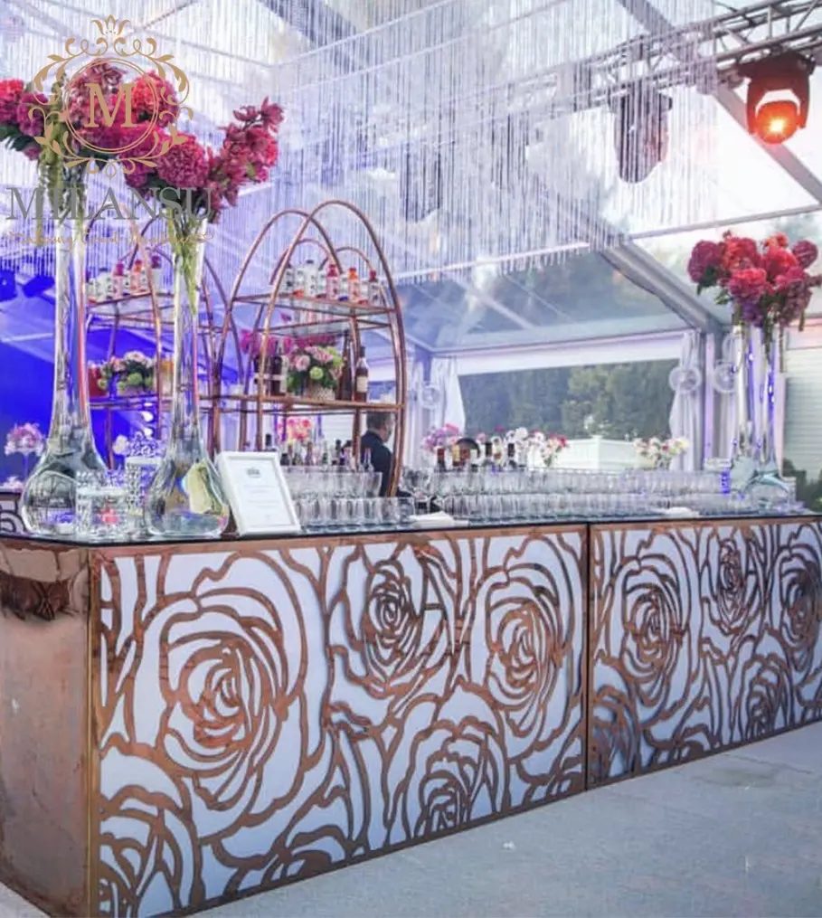 Wedding events mini outdoor bar counter table set for house wedding restaurant